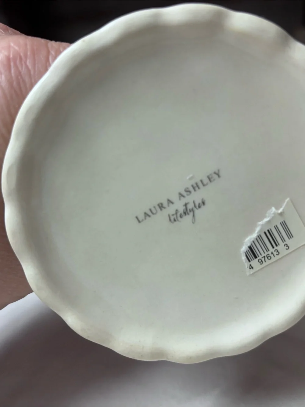 Laura Ashley Floral & Cream Ceramic Vanity Tray and Pedestal.